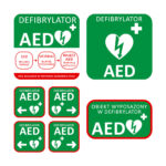 Zestaw tablic informacyjnych AED – 7 sztuk Zestaw tablic informacyjnych AED – 7 sztuk