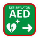 Tablica kierunkowa AED w prawo – 20 x 20 cm Tablica kierunkowa AED w prawo – 20 x 20 cm