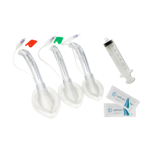 Zestaw masek krtaniowych PVC 3, 4, 5 + strzykawka + 3x lubrykant Zestaw masek krtaniowych PVC 3, 4, 5 + strzykawka + 3x lubrykant