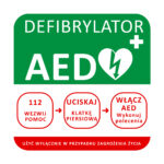 Tablica informacyjna AED – schemat postępowania 30 x 30 cm Tablica informacyjna AED – schemat postępowania 30 x 30 cm