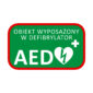 Tablica informacyjna AED – obiekt wyposażony 25 x 15 cm